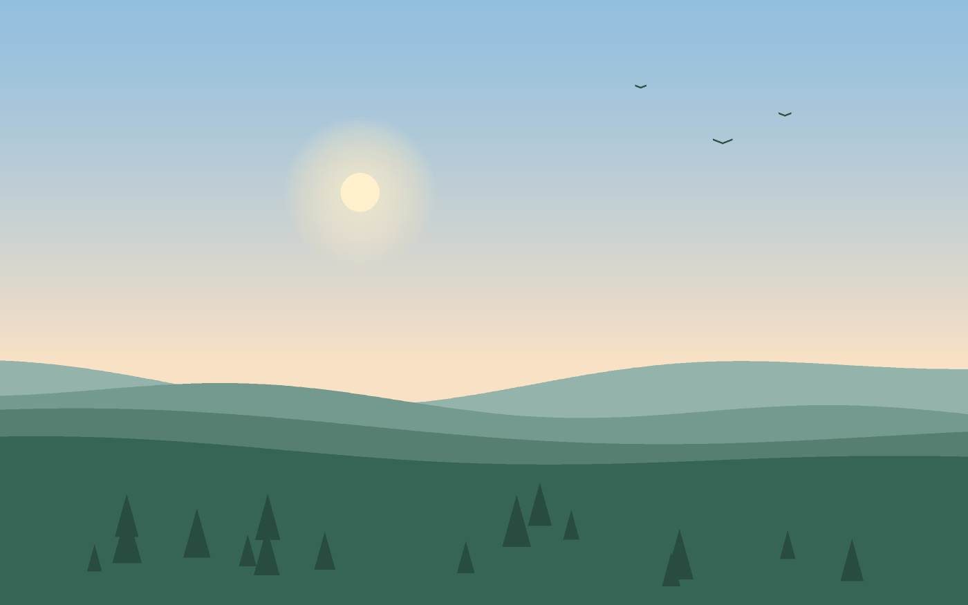 Ilustração de uma paisagem