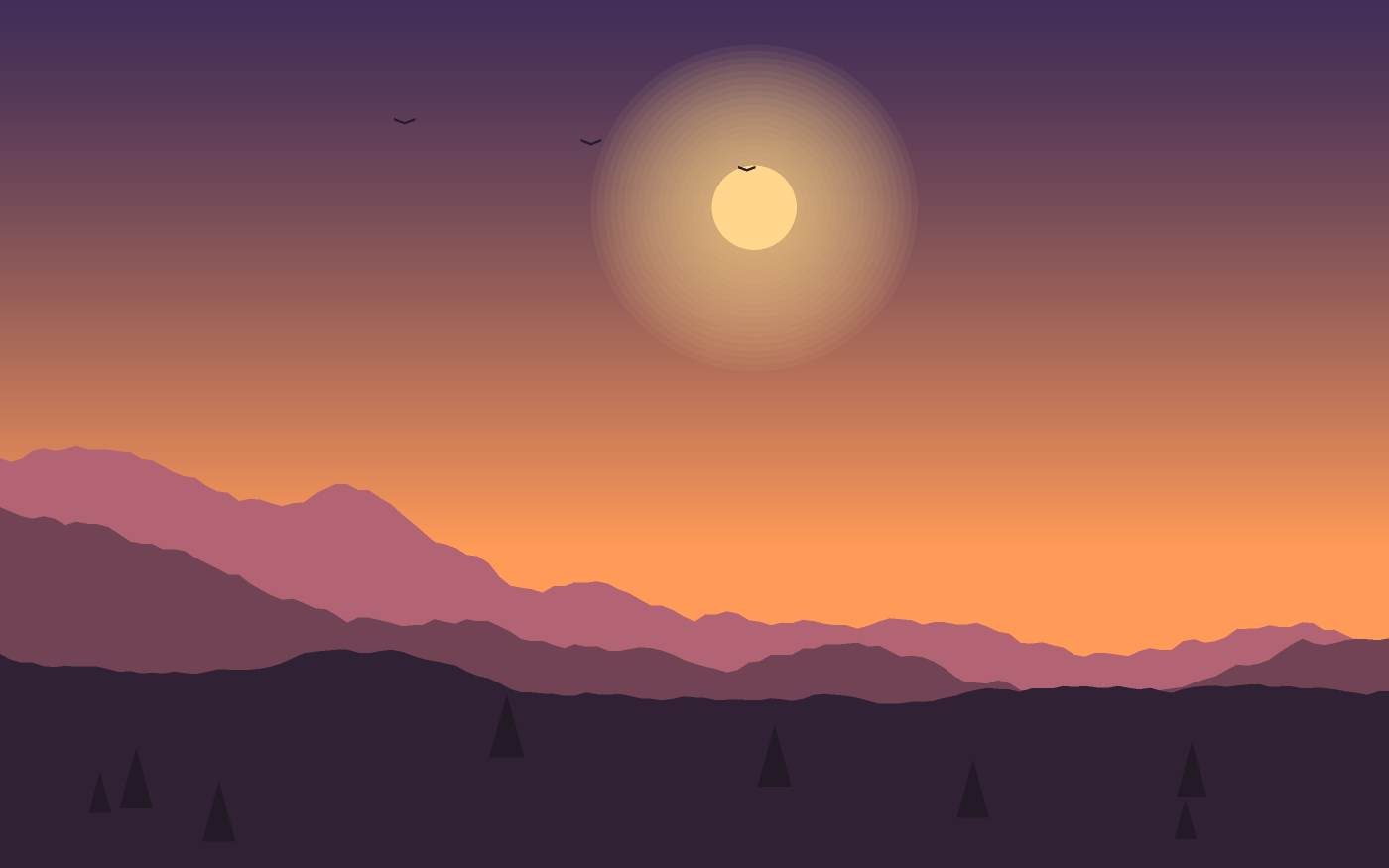 Ilustração de uma paisagem