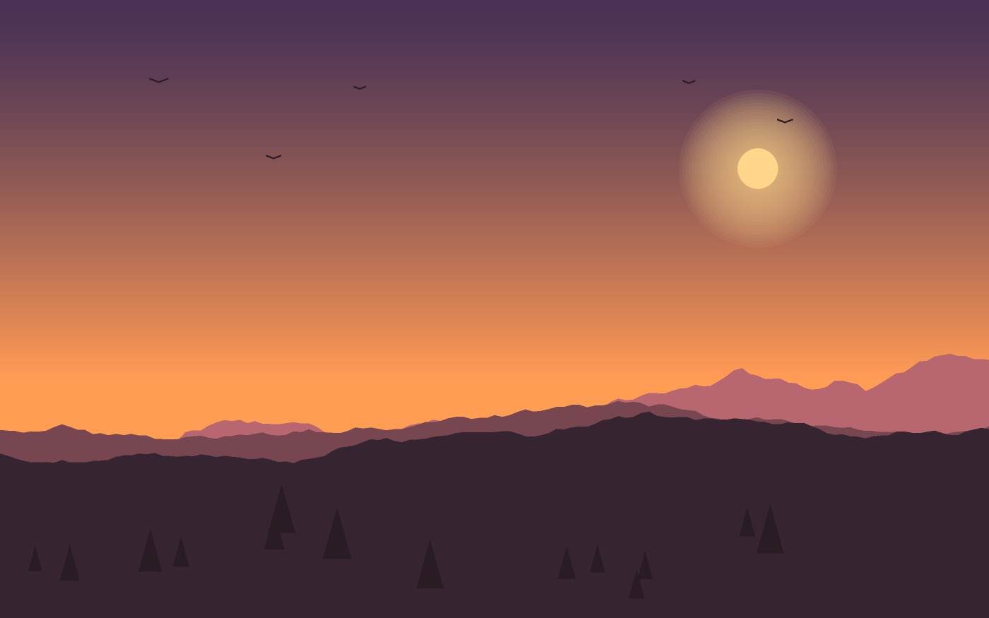 Ilustração de uma paisagem